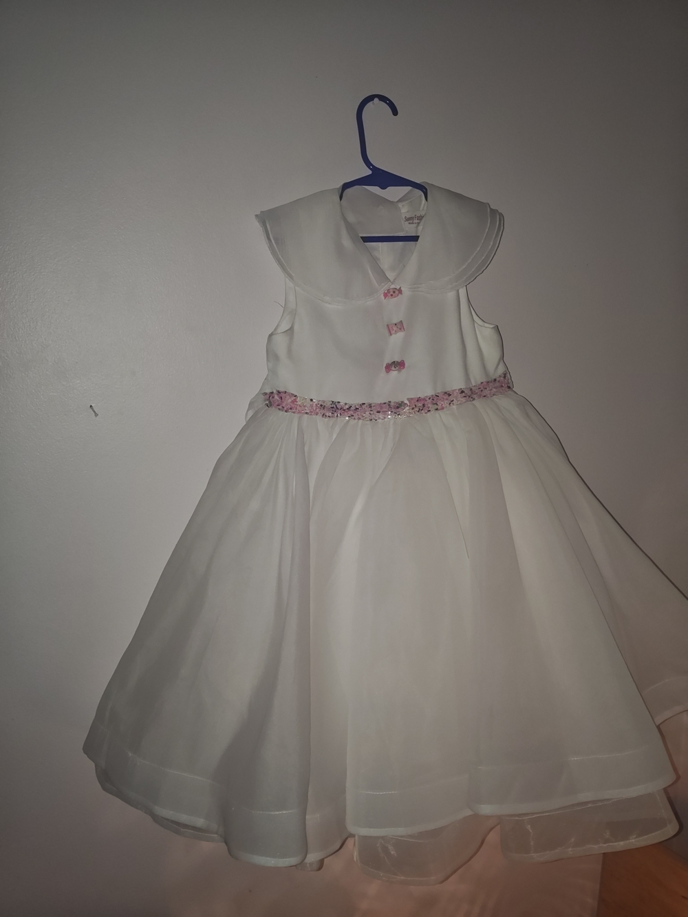 White Speinkle And candy Accented Girls' Formal Dress